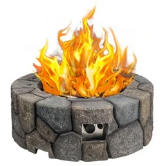 Solikefire 29.5-in Round Gray Outdoor Concrete Propane Fire Pit